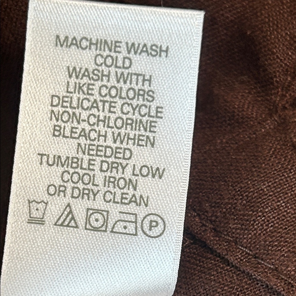 Liz Claiborne Dark Brown Women's Blouse 100% linen - Picture 8 of 11